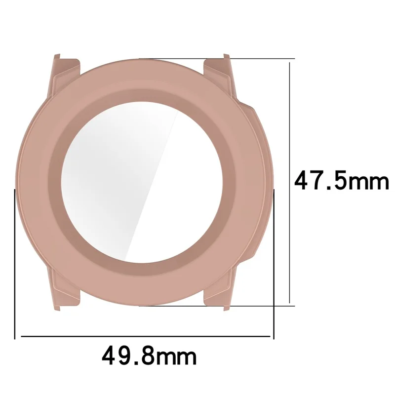 For Garmin Instinct 3 AMOLED 45mm / Instinct 3 Solar 45mm Protective Case with Tempered Glass Screen Protector PC Watch Cover - Pink