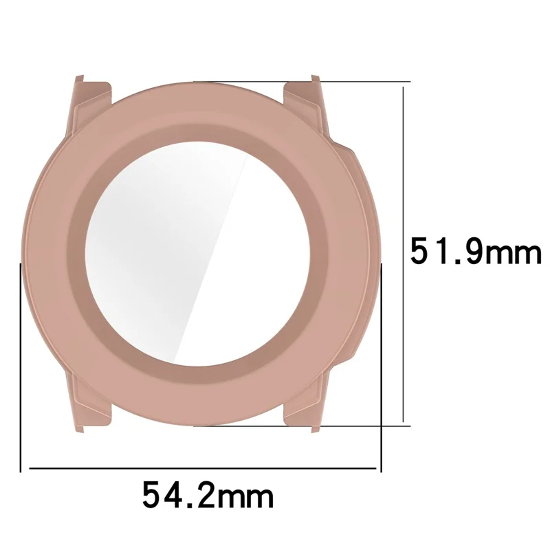 For Garmin Instinct 3 AMOLED 50mm / Instinct 3 Solar 50mm Protective Case with Tempered Glass Screen Protector PC Watch Cover - Pink