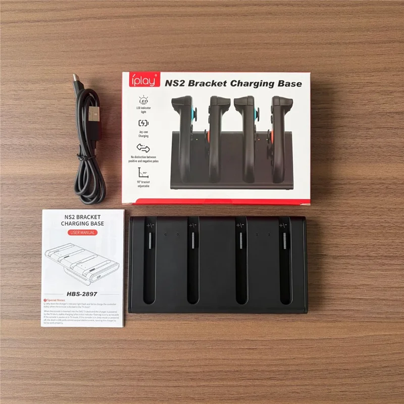 IPLAY HBS-2897 NS2 Joy-Con Charging Station for Nintendo Switch 2 4-in-1 Magnetic Charging Dock with LED Indicator