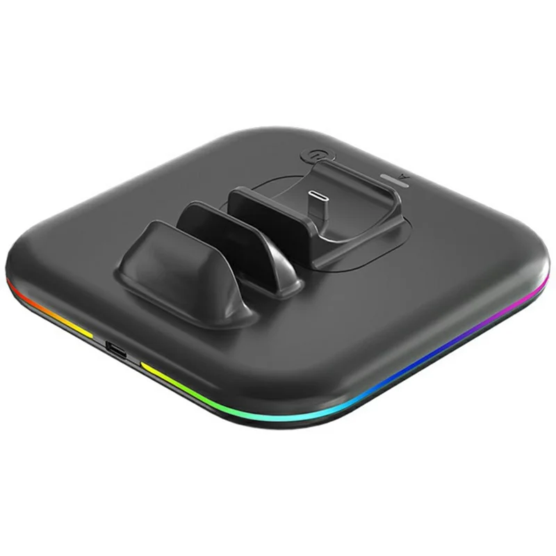 IPLAY HBS-2872 For Nintendo Switch 2 Pro / Switch 2 Joy-Con Grip Controller Charging Base with 9-Level LED Ambient Lights - Black