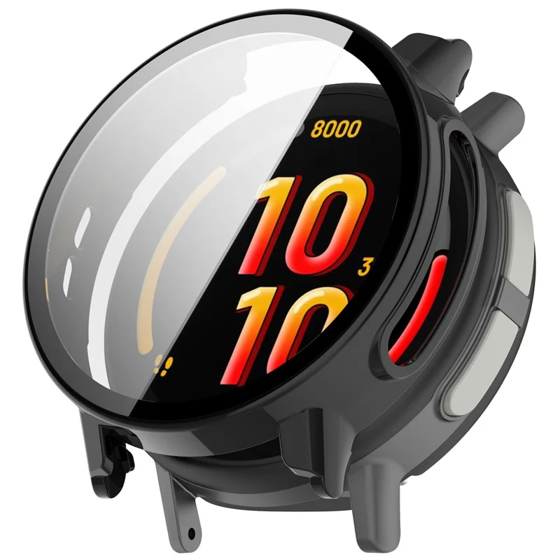 Funda para reloj Garmin Bounce 2 con marco de policarbonato y película de vidrio templado - Negro