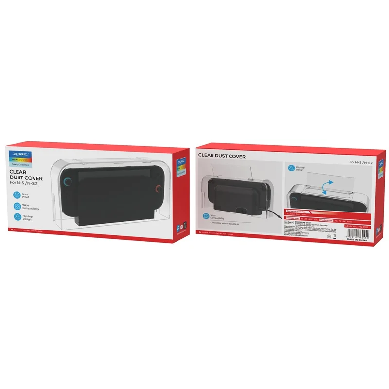 DOBE FOMIS ELECTRONICS TNS-51127 Clear Dust Cover for Nintendo Switch  /  Switch 2  /  Switch OLED Flip-top Protective Case