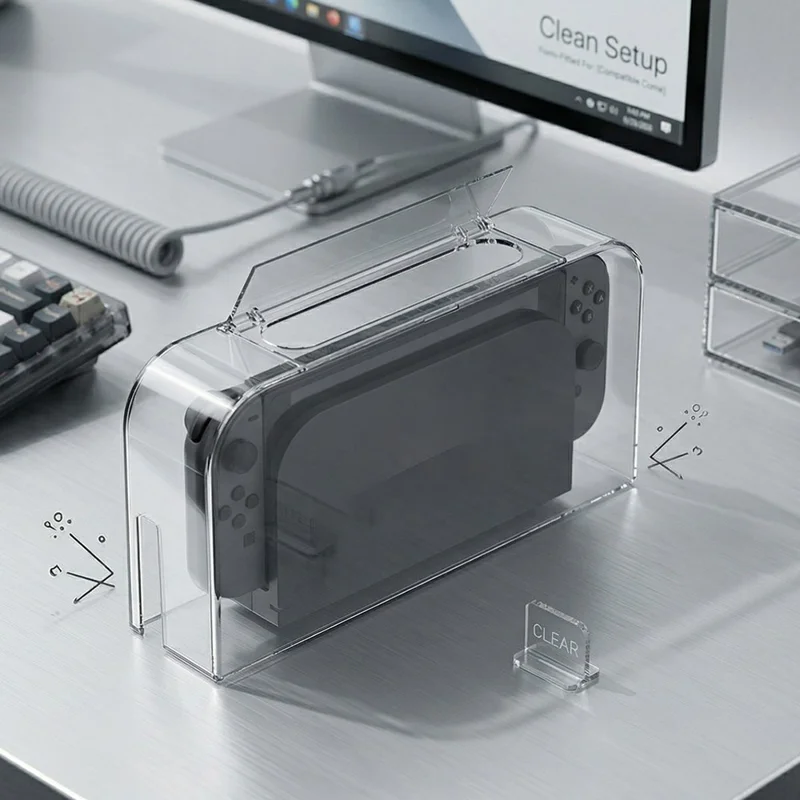 DOBE FOMIS ELECTRONICS TNS-51127 Clear Dust Cover for Nintendo Switch  /  Switch 2  /  Switch OLED Flip-top Protective Case