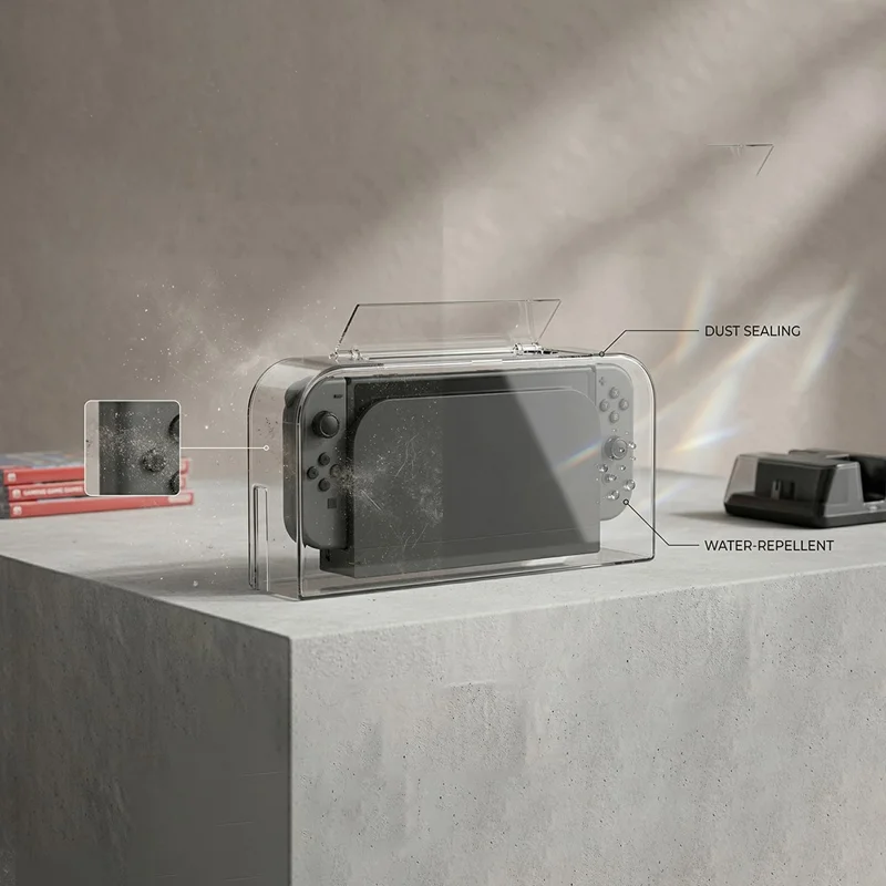 DOBE FOMIS ELECTRONICS TNS-51127 Clear Dust Cover for Nintendo Switch  /  Switch 2  /  Switch OLED Flip-top Protective Case