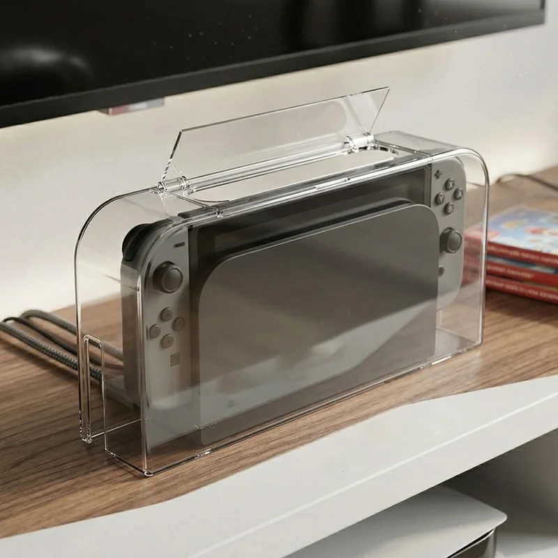 DOBE FOMIS ELECTRONICS TNS-51127 Clear Dust Cover for Nintendo Switch  /  Switch 2  /  Switch OLED Flip-top Protective Case