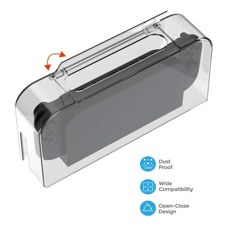 DOBE FOMIS ELECTRONICS TNS-51127 Clear Dust Cover for Nintendo Switch  /  Switch 2  /  Switch OLED Flip-top Protective Case