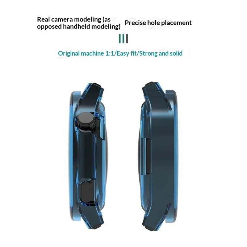For Oppo Watch X3 Case Semi-Open TPU Protective Shell Hollow Watch Frame - Transparent Blue