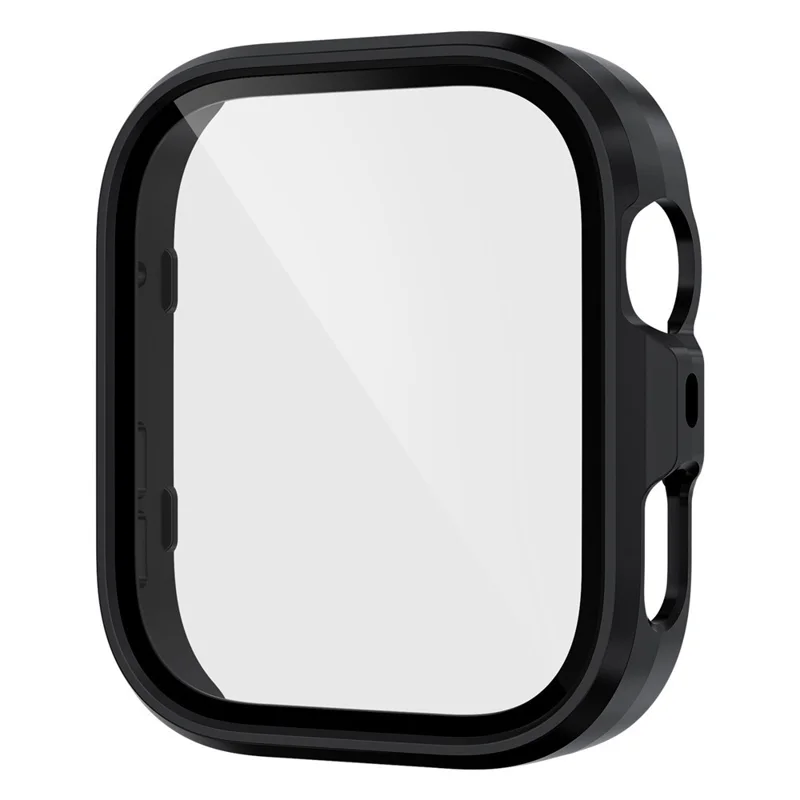 For Huawei Watch Fit 5 Pro PC Watch Case + Tempered Glass Screen Protector All Around Protective Cover - Black (Rubberized Finish)