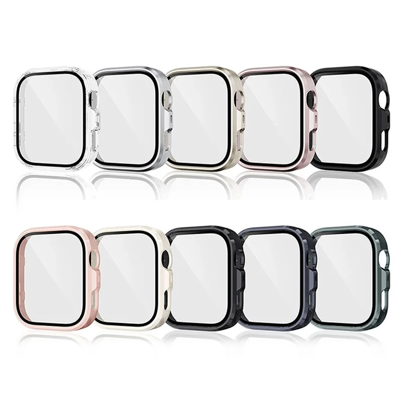 For Huawei Watch Fit 5 Pro PC Watch Case + Tempered Glass Screen Protector All Around Protective Cover - Black (Rubberized Finish)