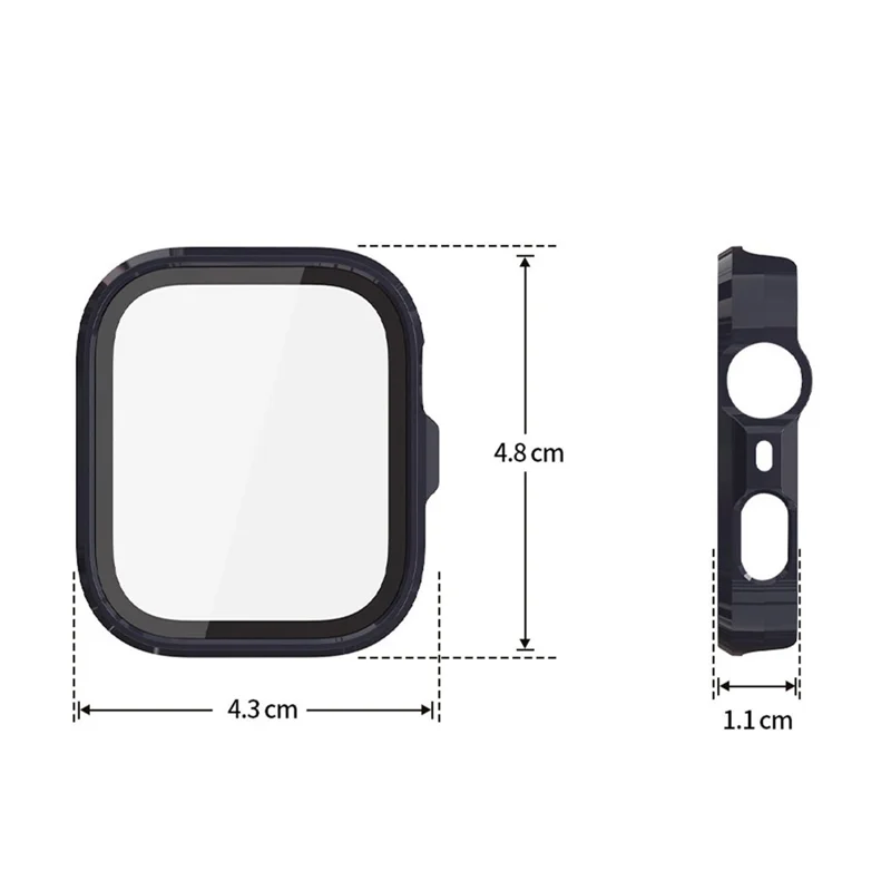 For Huawei Watch Fit 5 Pro PC Watch Case + Tempered Glass Screen Protector All Around Protective Cover - Black (Rubberized Finish)