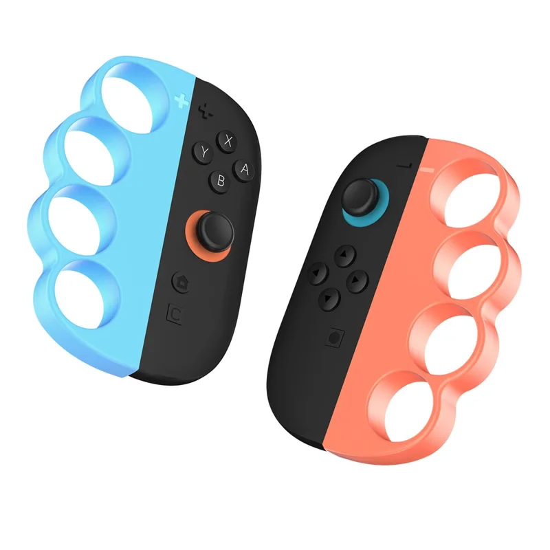 2Pcs for Nintendo Switch 2 Joy-Con Boxing Finger Clasp Left  /  Right Punch Grips ABS Knuckle Grips - Orange Blue