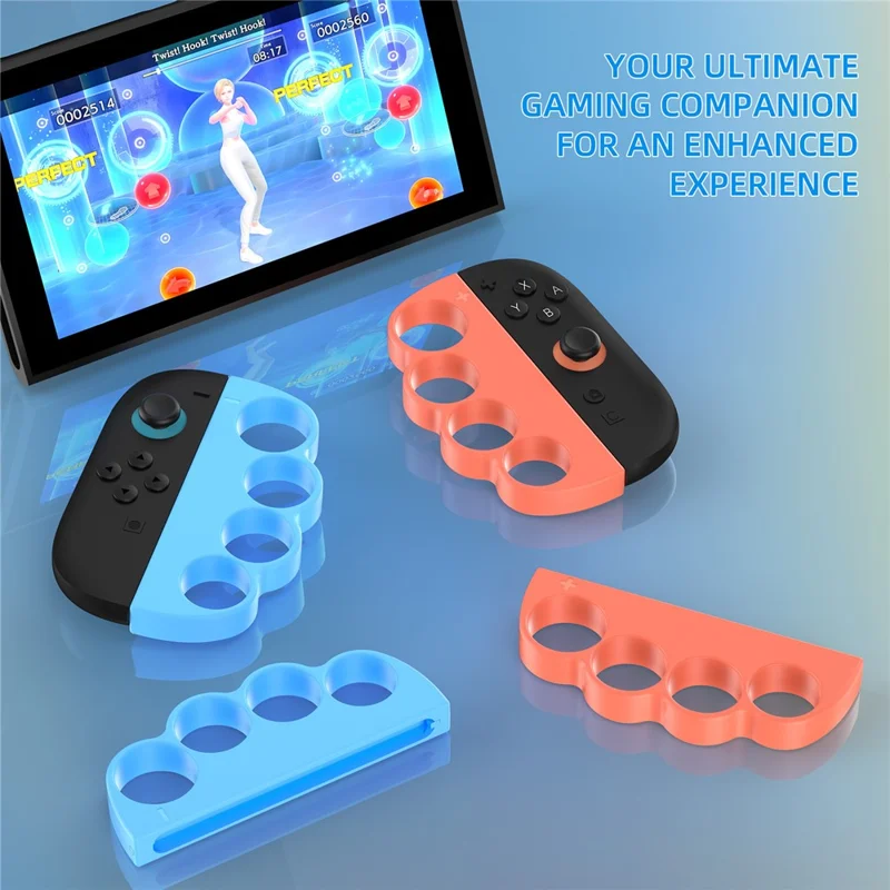 2Pcs for Nintendo Switch 2 Joy-Con Boxing Finger Clasp Left  /  Right Punch Grips ABS Knuckle Grips - Orange Blue
