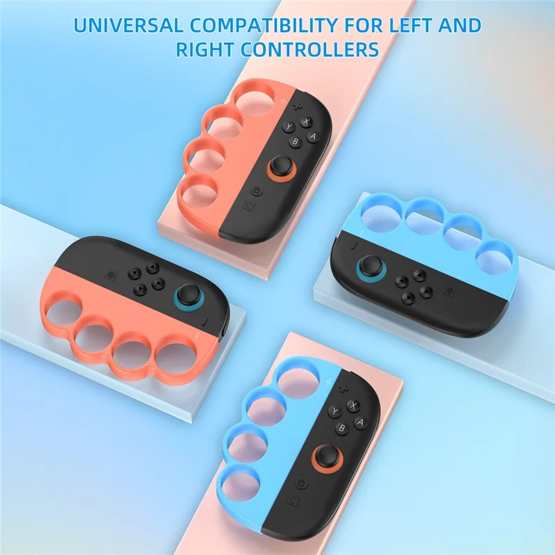 2Pcs for Nintendo Switch 2 Joy-Con Boxing Finger Clasp Left  /  Right Punch Grips ABS Knuckle Grips - Orange Blue