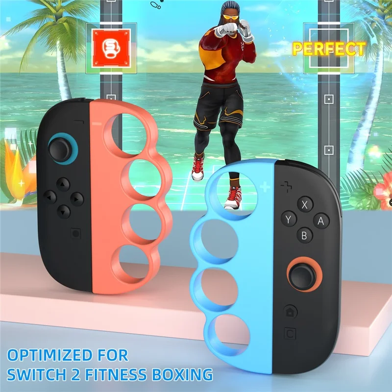 2Pcs for Nintendo Switch 2 Joy-Con Boxing Finger Clasp Left  /  Right Punch Grips ABS Knuckle Grips - Orange Blue