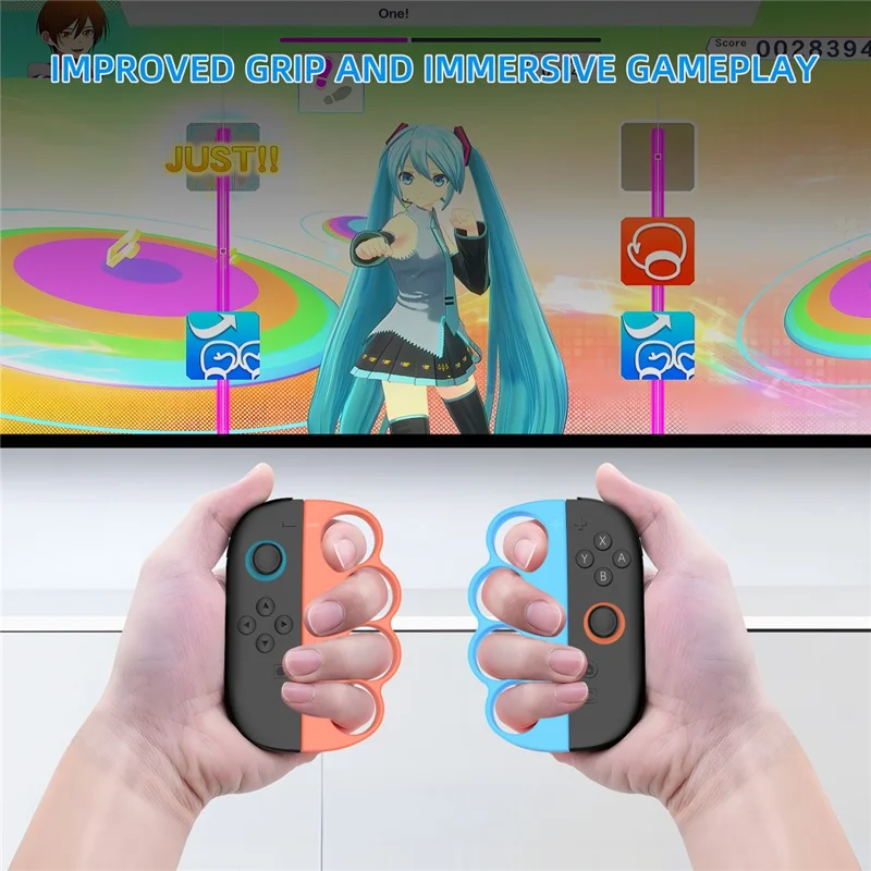2Pcs for Nintendo Switch 2 Joy-Con Boxing Finger Clasp Left  /  Right Punch Grips ABS Knuckle Grips - Orange Blue
