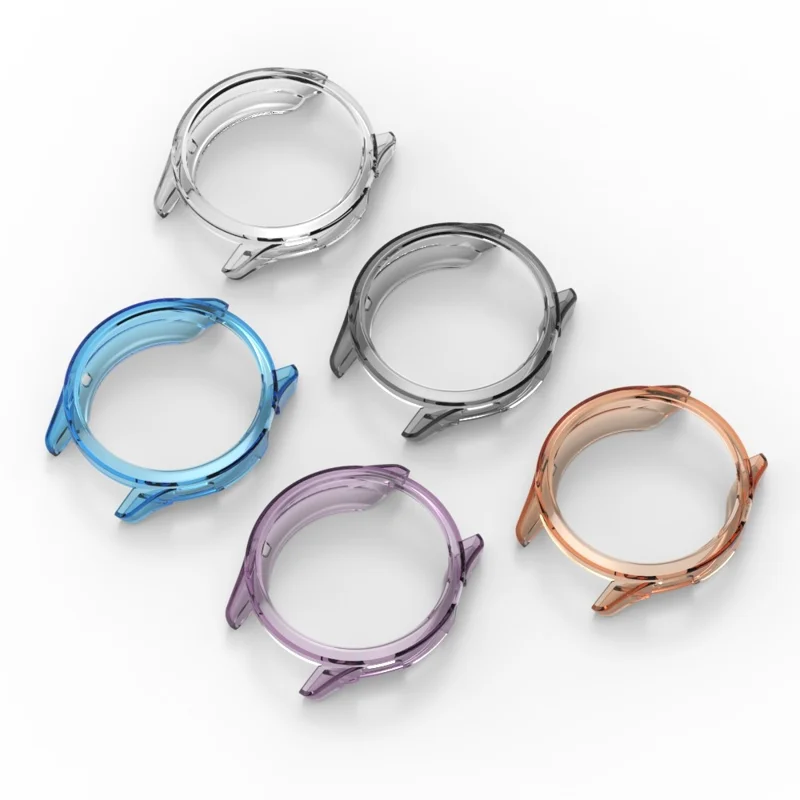 For Xiaomi Watch S5 Protective Watch Case Soft TPU Hollow Out Cover - Transparent Purple