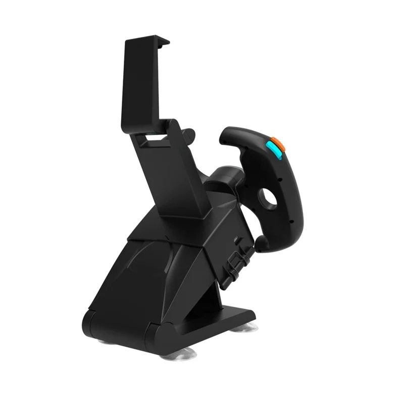 KJH-NS2-035-2 Soporte de Carga con Diseño de Volante de Carreras para Nintendo Switch 2, Soporte para Doble Control Joy-Con con Pantalla LED de Juego - Negro