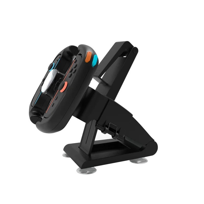 KJH-NS2-035-2 Soporte de Carga con Diseño de Volante de Carreras para Nintendo Switch 2, Soporte para Doble Control Joy-Con con Pantalla LED de Juego - Negro