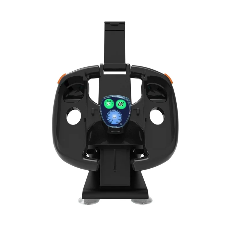 KJH-NS2-035-2 Soporte de Carga con Diseño de Volante de Carreras para Nintendo Switch 2, Soporte para Doble Control Joy-Con con Pantalla LED de Juego - Negro