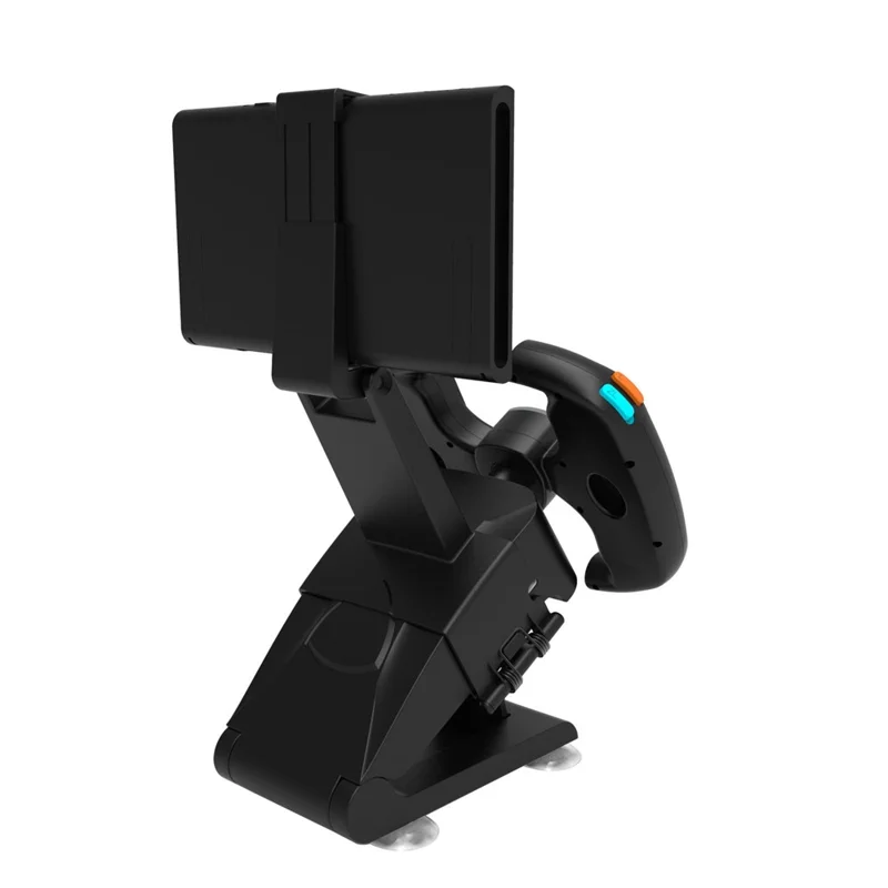 KJH-NS2-035-2 Soporte de Carga con Diseño de Volante de Carreras para Nintendo Switch 2, Soporte para Doble Control Joy-Con con Pantalla LED de Juego - Negro