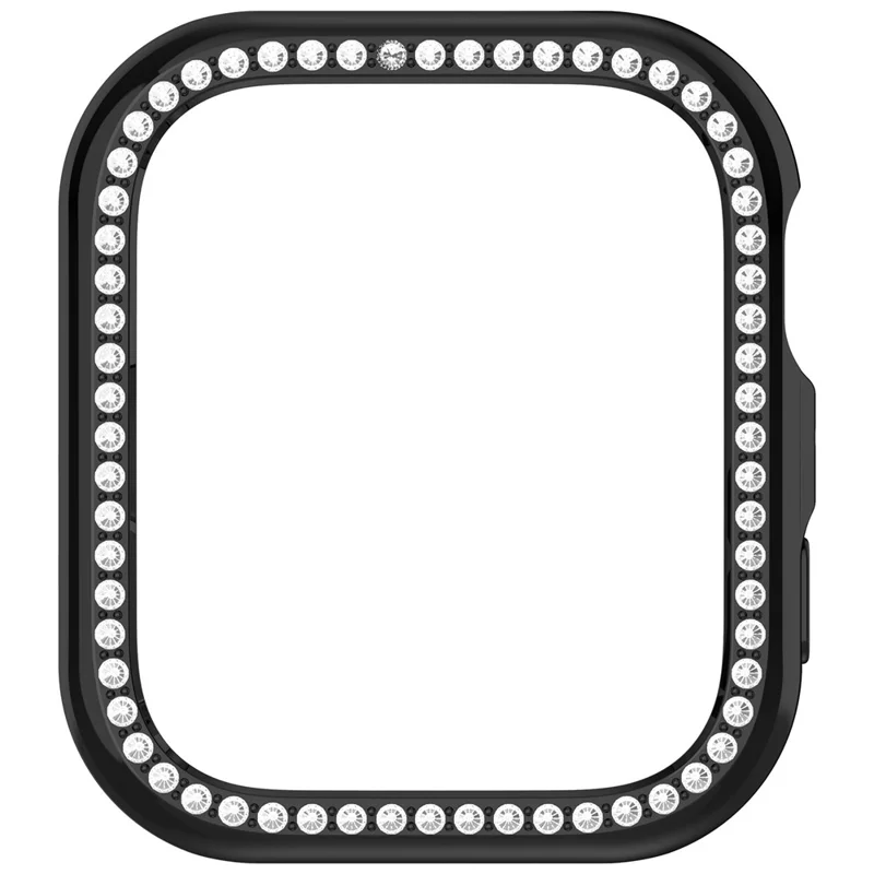 For Huawei Watch Fit 5 Protective Case Hollow Design Rhinestone Decor PC Watch Cover - Electroplated Black