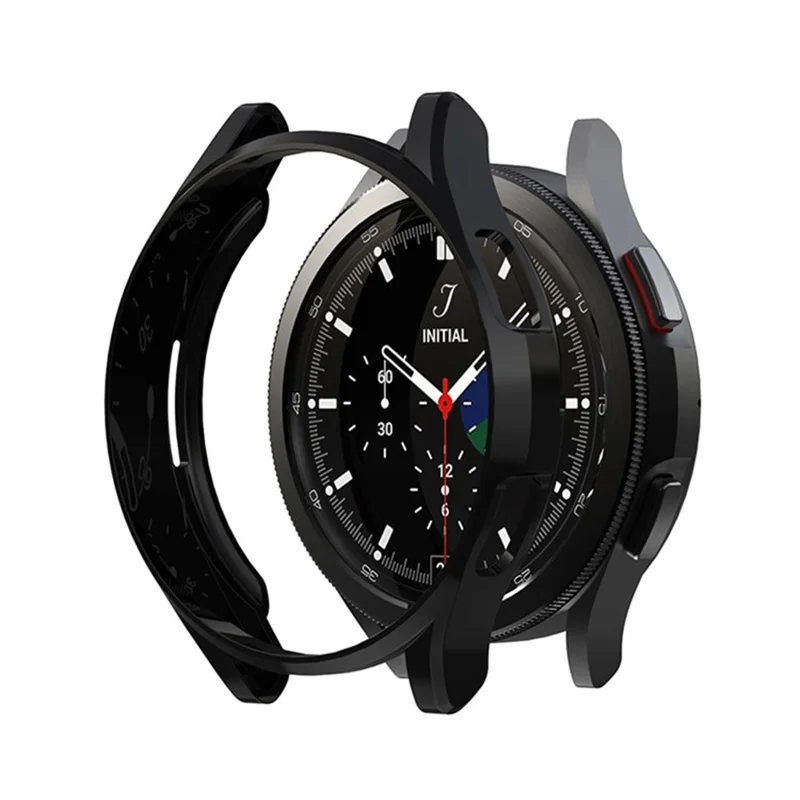Case do Samsung Galaxy Watch4 Classic 46 mm, miękka obudowa z tworzywa TPU, półprzezroczysta nakładka z powłoką elektrolityczną, ochronna obudowa - Czarna