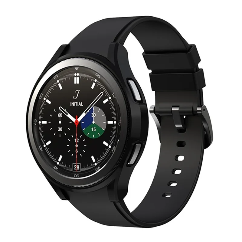 Case do Samsung Galaxy Watch4 Classic 46 mm, miękka obudowa z tworzywa TPU, półprzezroczysta nakładka z powłoką elektrolityczną, ochronna obudowa - Czarna