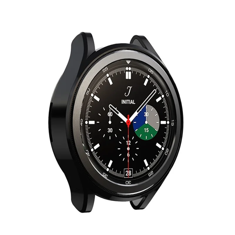 Case do Samsung Galaxy Watch4 Classic 46 mm, miękka obudowa z tworzywa TPU, półprzezroczysta nakładka z powłoką elektrolityczną, ochronna obudowa - Czarna