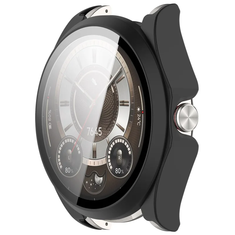 Für Huawei Watch Buds 2 Uhrenhülle aus Hart-PC mit gehärtetem Glas Displayschutz – Mattschwarz