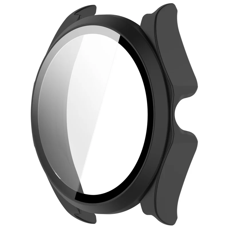 Für Huawei Watch Buds 2 Uhrenhülle aus Hart-PC mit gehärtetem Glas Displayschutz – Mattschwarz