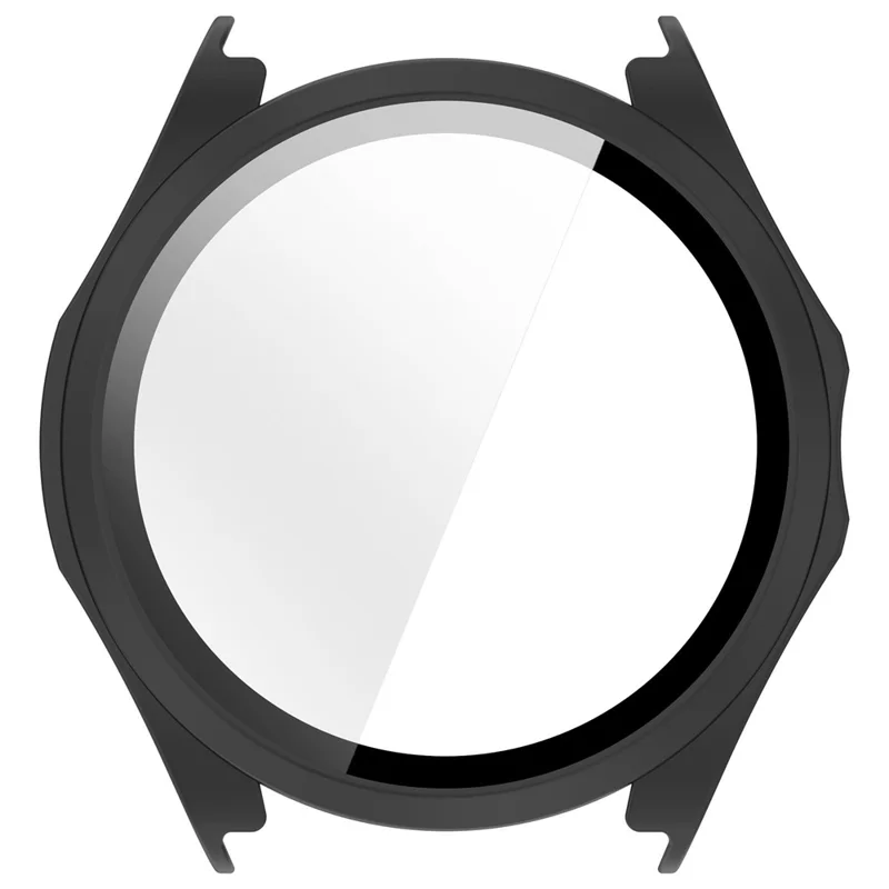 Für Huawei Watch Buds 2 Uhrenhülle aus Hart-PC mit gehärtetem Glas Displayschutz – Mattschwarz