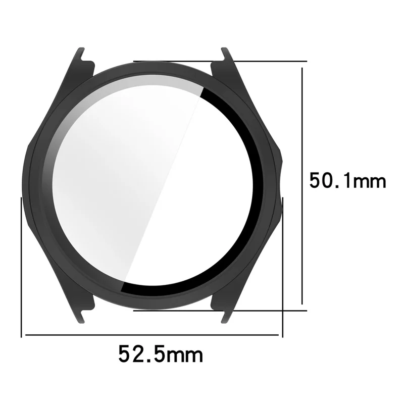 Für Huawei Watch Buds 2 Uhrenhülle aus Hart-PC mit gehärtetem Glas Displayschutz – Mattschwarz