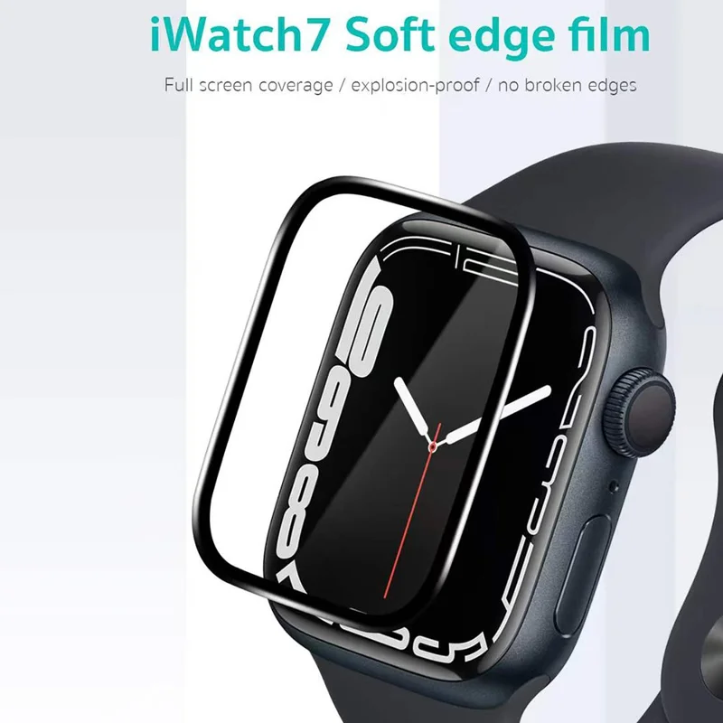 COTECI 24001 PET Screen Protector for Apple Watch Ultra 3 49mm / Ultra 2 49mm / Ultra 49mm , Soft Edge Full Coverage Film - Black