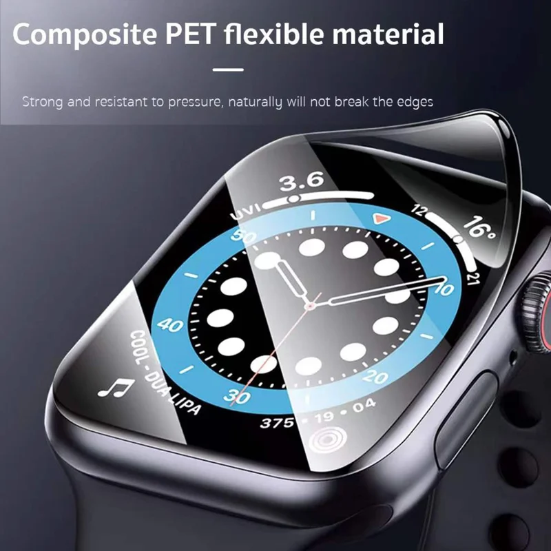 COTECI 24001 PET Screen Protector for Apple Watch Ultra 3 49mm / Ultra 2 49mm / Ultra 49mm , Soft Edge Full Coverage Film - Black