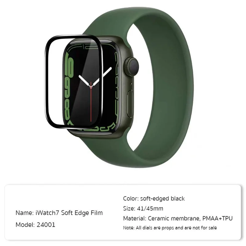 COTECI 24001 PET Screen Protector for Apple Watch Ultra 3 49mm / Ultra 2 49mm / Ultra 49mm , Soft Edge Full Coverage Film - Black