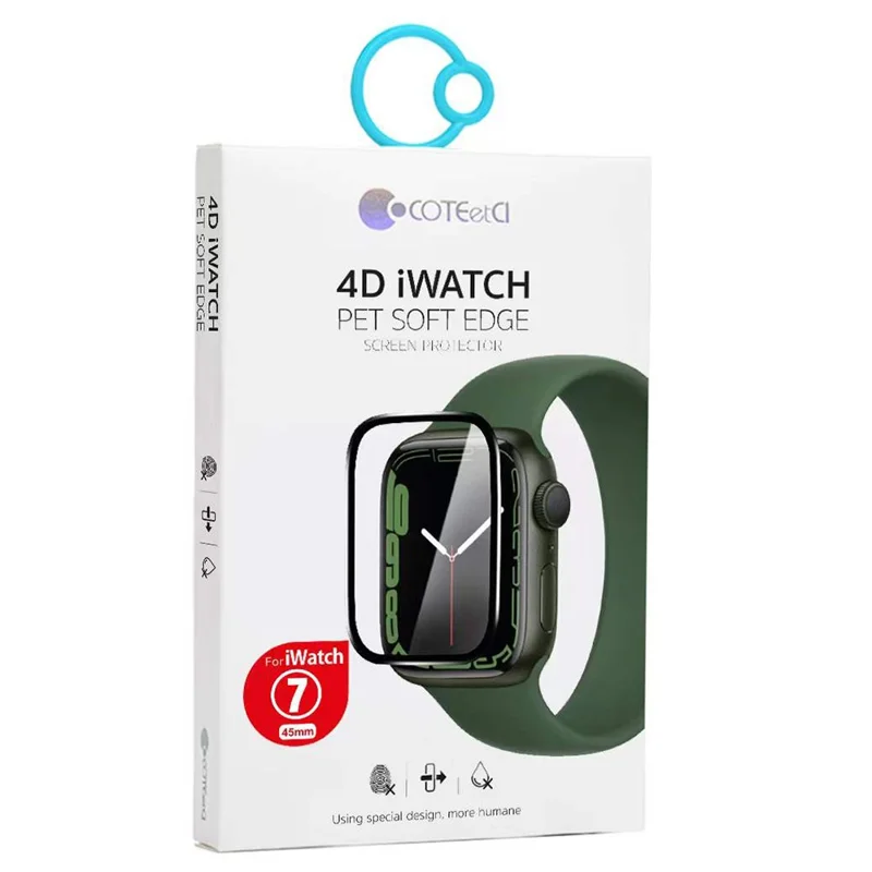 COTECI 24001 PET Screen Protector for Apple Watch Ultra 3 49mm / Ultra 2 49mm / Ultra 49mm , Soft Edge Full Coverage Film - Black