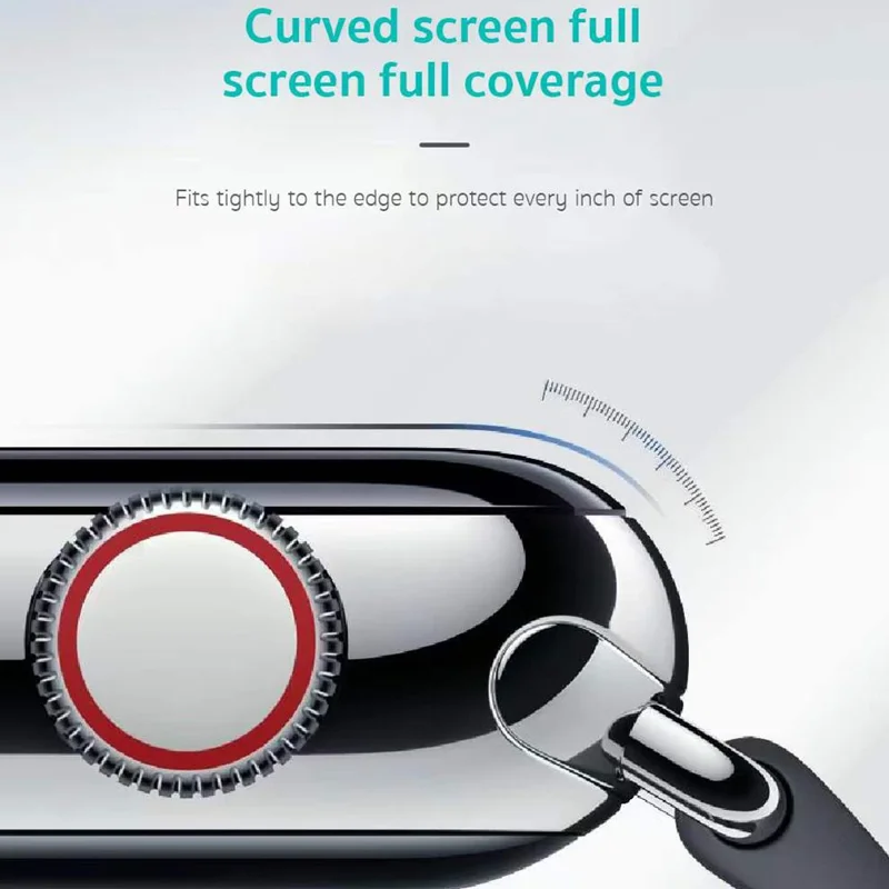 COTECI 24001 PET Screen Protector for Apple Watch Series 9 / 8 / 7 45mm Soft Edge Full Coverage Film - Black