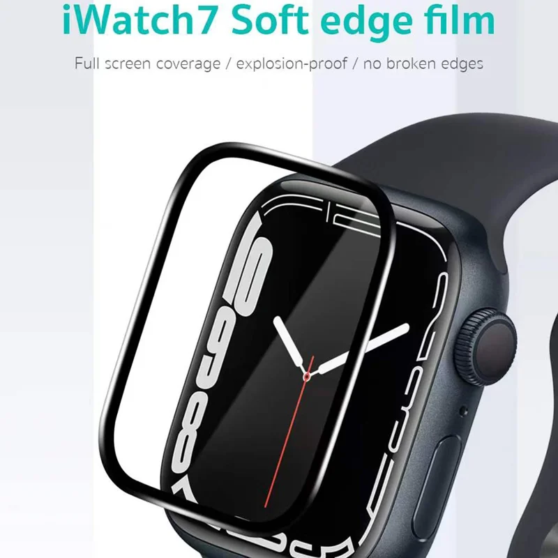 COTECI 24001 PET Screen Protector for Apple Watch SE (2025) / SE (2022) / SE (2020) / SE / Series 6 / 5 / 4 40mm Soft Edge Full Coverage Film - Black