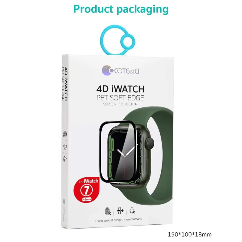 COTECI 24001 PET Screen Protector for Apple Watch SE (2025) / SE (2022) / SE (2020) / SE / Series 6 / 5 / 4 40mm Soft Edge Full Coverage Film - Black
