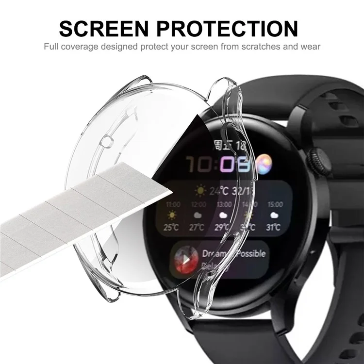 ENKAY HAT PRINCE Transparent TPU Smart Watch Case Shell for Huawei Watch 3 46mm - Transparent