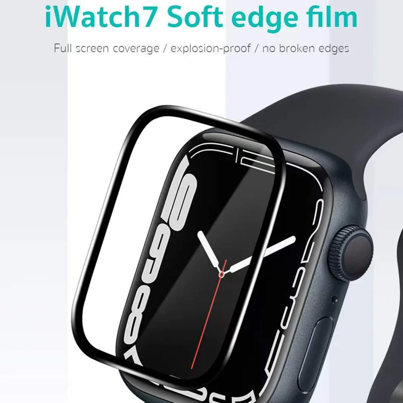 COTECI 24001 PET Screen Protector for Apple Watch SE (2025) / SE (2022) / SE (2020) / SE / Series 6 / 5 / 4 44mm Soft Edge Full Coverage Film - Black