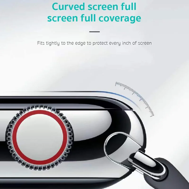 COTECI 24001 PET Screen Protector for Apple Watch SE (2025) / SE (2022) / SE (2020) / SE / Series 6 / 5 / 4 44mm Soft Edge Full Coverage Film - Black