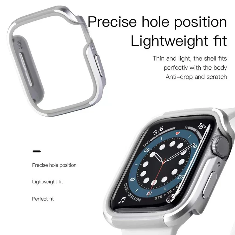 COTECI CS7076 Watch Case for Apple Watch Series 6 5 4 SE 44mm Aluminum Alloy + TPU Protective Cover - Silver