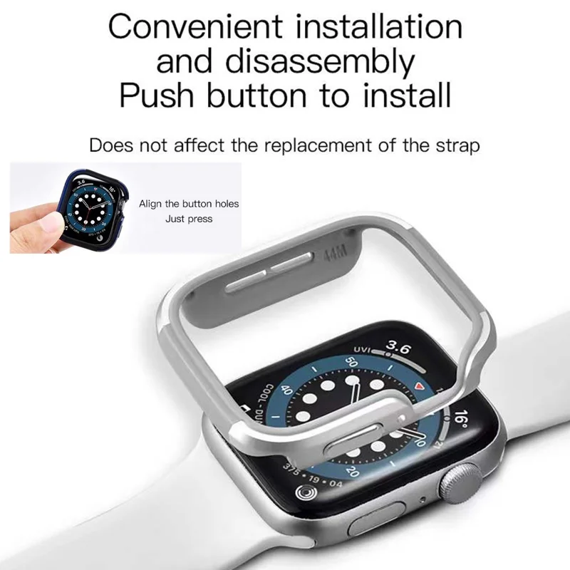 COTECI CS7076 Watch Case for Apple Watch Series 6 5 4 SE 44mm Aluminum Alloy + TPU Protective Cover - Silver