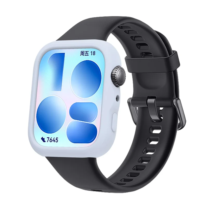 For Huawei Watch Fit 5 Silicone Case Shockproof Protective Hollow Watch Frame Cover - Baby Blue