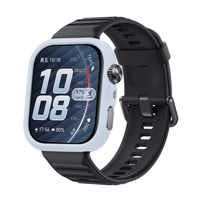 Coque en silicone pour Huawei Watch Fit 5 Pro, protection antidéflagration avec cadre creux - Bleu bébé