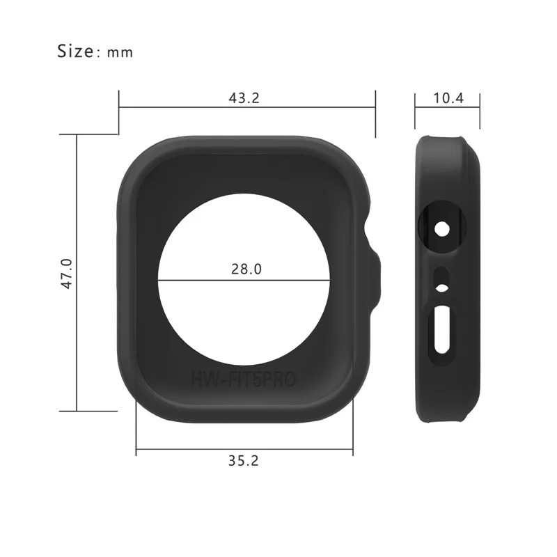 Coque en silicone pour Huawei Watch Fit 5 Pro, protection antidéflagration avec cadre creux - Bleu bébé