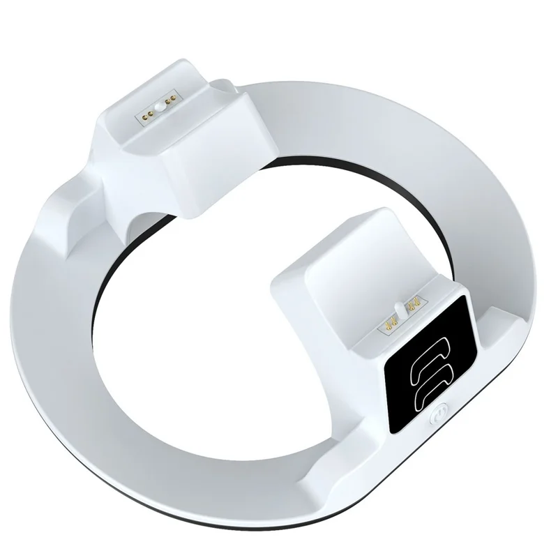 YZC-523 Doppel-Ladestation für PS5 / PS5 Edge Controller RGB-Beleuchtung LED-Anzeige Schnellladestation - Weiß