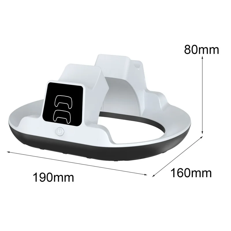 YZC-523 Doppel-Ladestation für PS5 / PS5 Edge Controller RGB-Beleuchtung LED-Anzeige Schnellladestation - Weiß