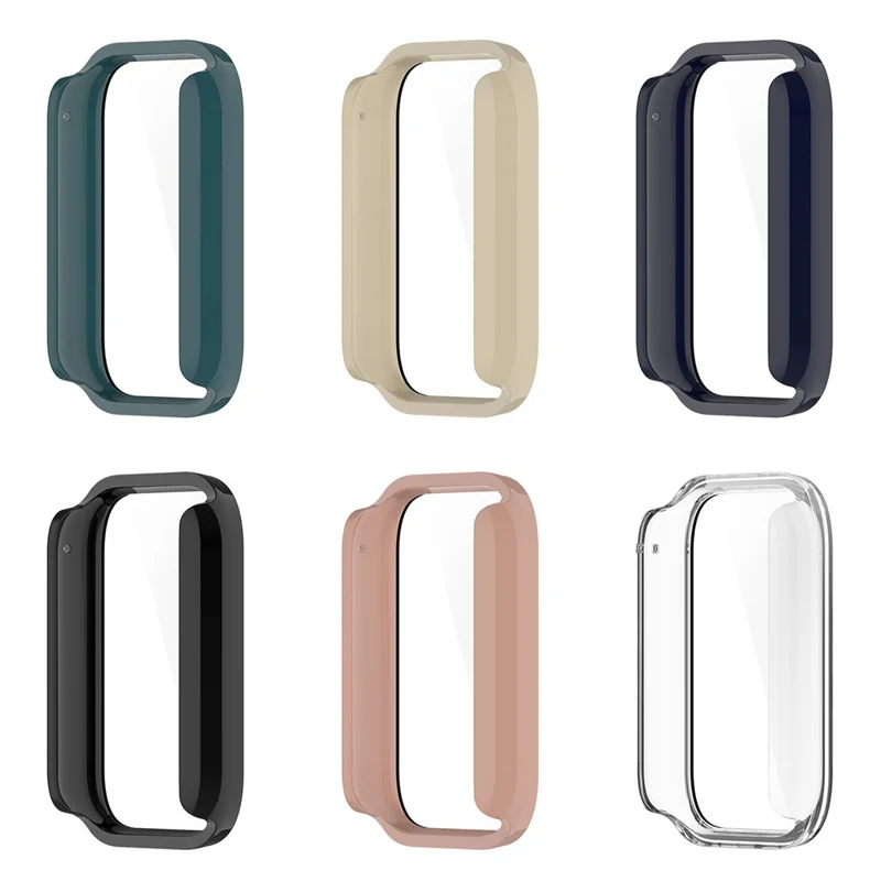 Capa de Proteção para Xiaomi Smart Band 10 Pro (Edição Cerâmica) com Protetor de Ecrã de Vidro Temperado, Capa para Relógio em PC - Preto